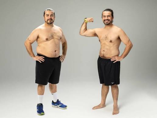 Side-by-side fitness transformation photos 2
