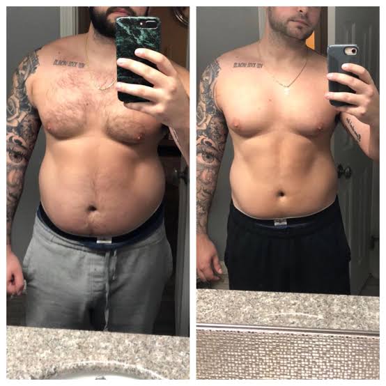 Side-by-side fitness transformation photos 3