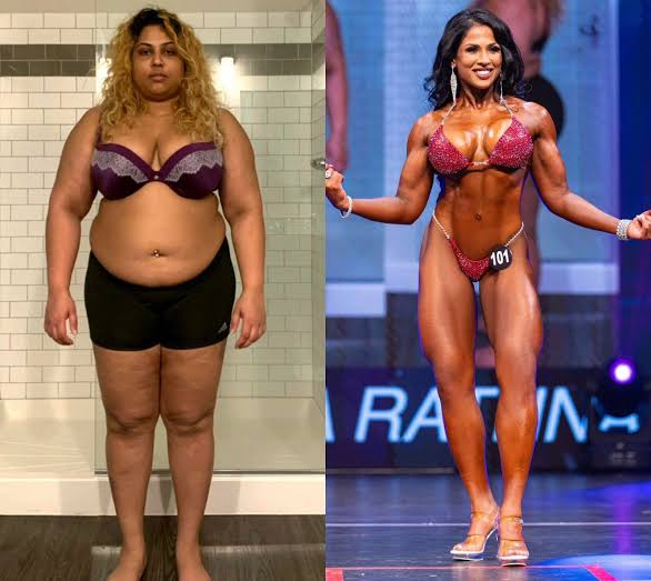 Side-by-side fitness transformation photos 4